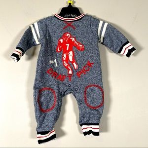 Baby Gray One Piece Outfit #1 Draft Pick size 6 M